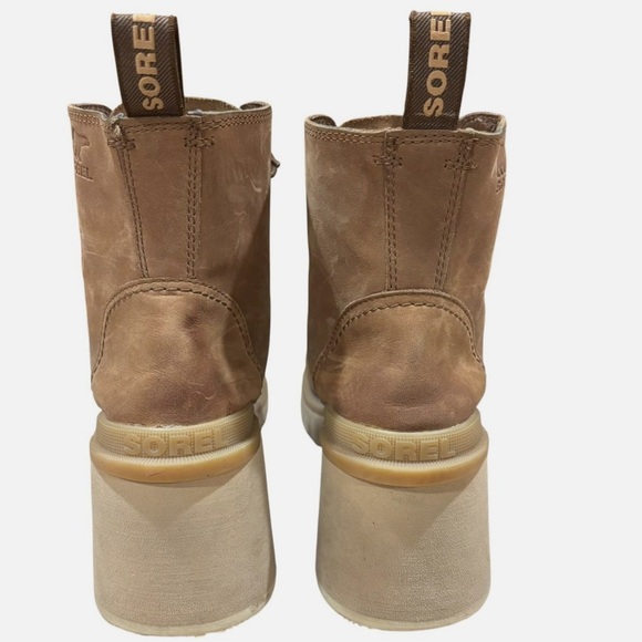 SOREL Hi-Line Platform Chunky Heel Lace up Ankle Boot 9 - Picture 4 of 9